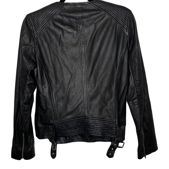 Lucky Brand Women's 100% Genuine Lamb Leather Moto Blazer Jacket Size Small - Picture 3 of 8